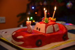 Blesk McQueen - dort ve tvaru auta ke třetím narozeninám
